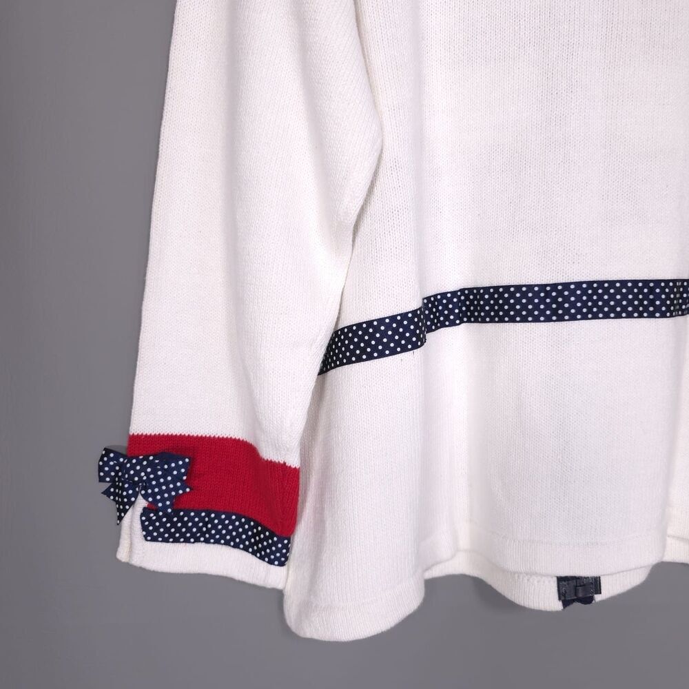 Storybook Knits Cardigan Women's 1X American Celebration Beaded Sweater Vintage - Picture 7 of 9